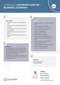 Factsheet Lehrgang «Interner Auditor - Blended Learning»