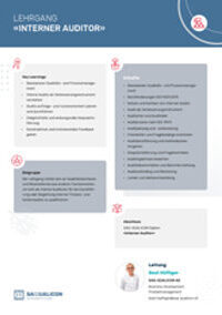 Factsheet Lehrgang «Interner Auditor»