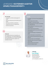 Factsheet Lehrgang «Externer Auditor Umweltmanagement»